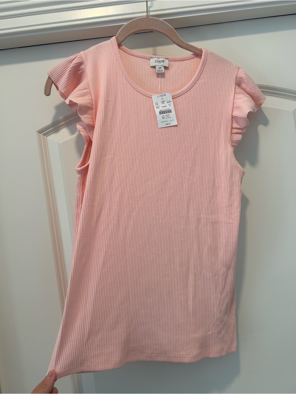 J. Crew Lightweight Ribbed Tank Top - Light Pink